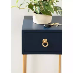 Clearance Kirklands Home Navy and Gold Glam Accent Table Blue