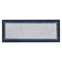 Outlet Kirklands Home Navy Border Cotton Bath Runner Blue