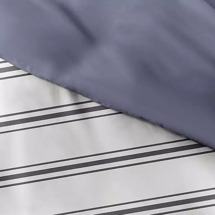 Online Kirklands Home Navy Blue Echo Stripe 3-pc. King Duvet Cover Set