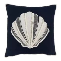 Hot Kirklands Home Navy Embroidered Shell Throw Pillow Blue