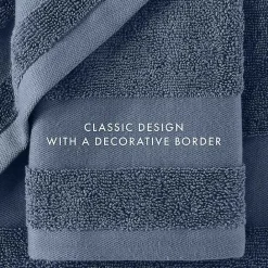 Discount Kirklands Home Navy Essential Cotton Bath Towels, Set of 4 Blue