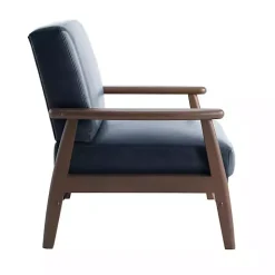 Hot Kirklands Home Navy Faux Leather Ambon Accent Chair Blue