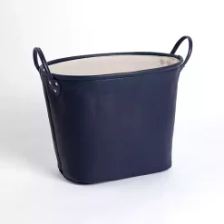 Best Kirklands Home Navy Faux Leather Storage Bin Blue