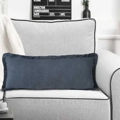 Clearance Kirklands Home Navy Handwoven Appen Lumbar Pillow Blue