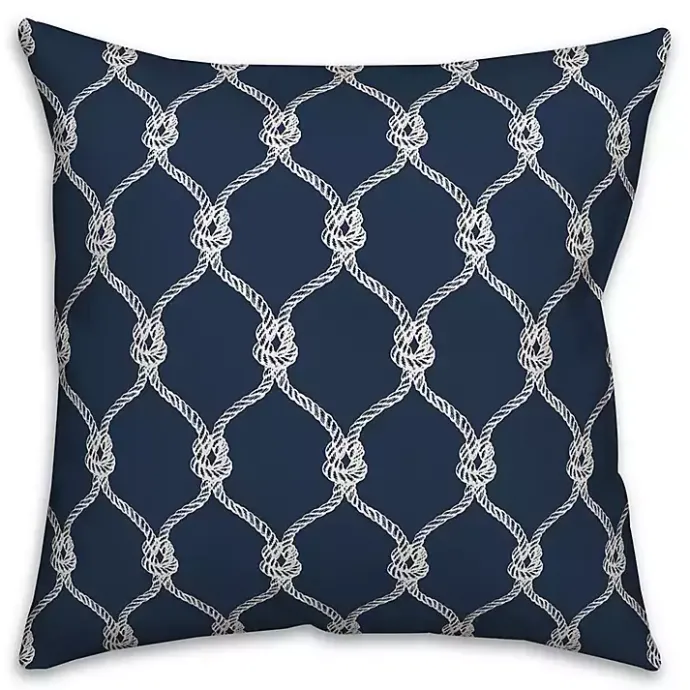 Clearance Kirklands Home Navy Knots Indoor/Outdoor Pillow Blue