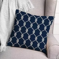 Clearance Kirklands Home Navy Knots Indoor/Outdoor Pillow Blue