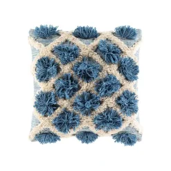 Hot Kirklands Home Navy Pom Pom Pillow Blue