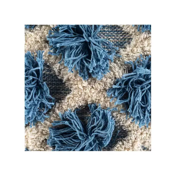 Hot Kirklands Home Navy Pom Pom Pillow Blue