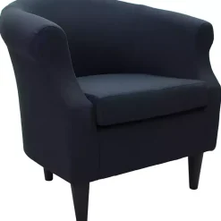 Kirklands Home Navy Rounded Accent Chair Blue