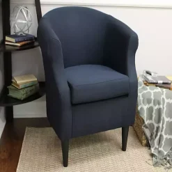 Kirklands Home Navy Rounded Accent Chair Blue