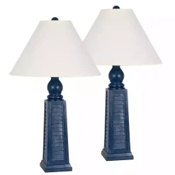 Clearance Kirklands Home Navy Shutter Table Lamps, Set of 2 Blue