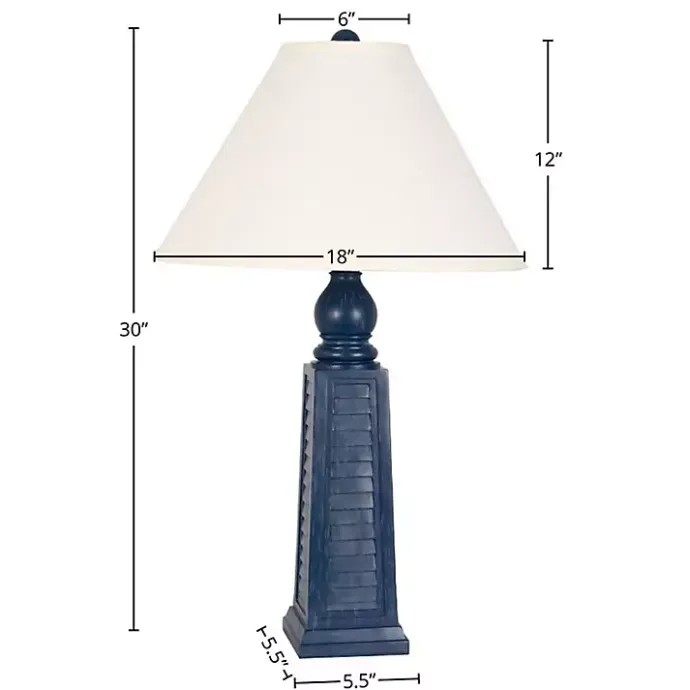 Clearance Kirklands Home Navy Shutter Table Lamps, Set of 2 Blue
