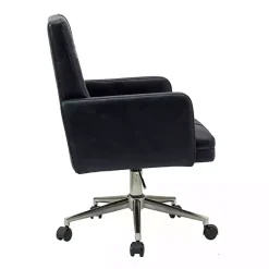 Sale Kirklands Home Navy Tufted Faux Leather Swivel Office Chair Blue