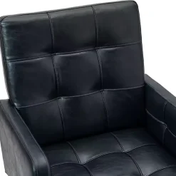 Sale Kirklands Home Navy Tufted Faux Leather Swivel Office Chair Blue