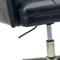 Sale Kirklands Home Navy Tufted Faux Leather Swivel Office Chair Blue