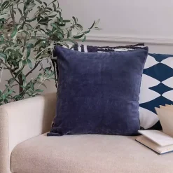 Hot Kirklands Home Navy Velvet Handmade Throw Pillow Blue