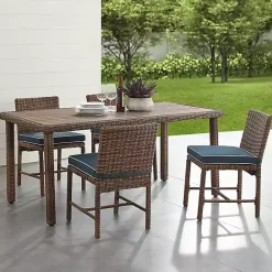 Online Kirklands Home Navy Blue Wicker 5-pc. Outdoor Dining Set