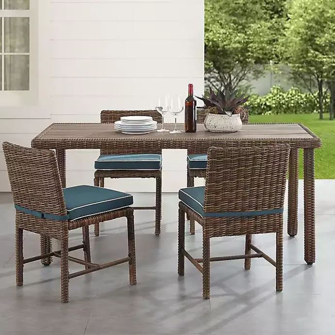 Online Kirklands Home Navy Blue Wicker 5-pc. Outdoor Dining Set