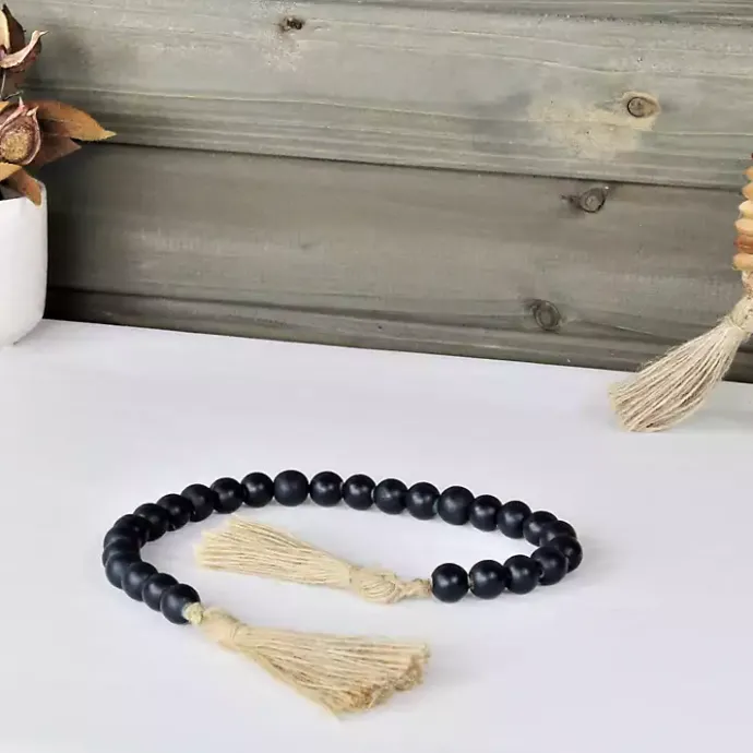 Sale Kirklands Home Navy Wood Bead Tassel Garland Blue