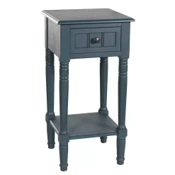 Best Kirklands Home Navy Wood Square Hampton Accent Table Blue