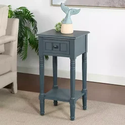 Best Kirklands Home Navy Wood Square Hampton Accent Table Blue