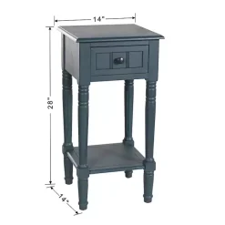 Best Kirklands Home Navy Wood Square Hampton Accent Table Blue