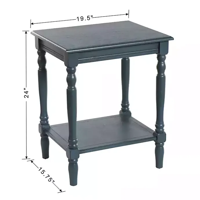 Discount Kirklands Home Navy Wood Sybil Accent Table Blue