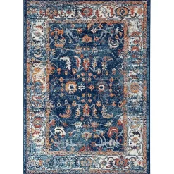 Outlet Kirklands Home Navy Bordered Pattern Area Rug, 7x9