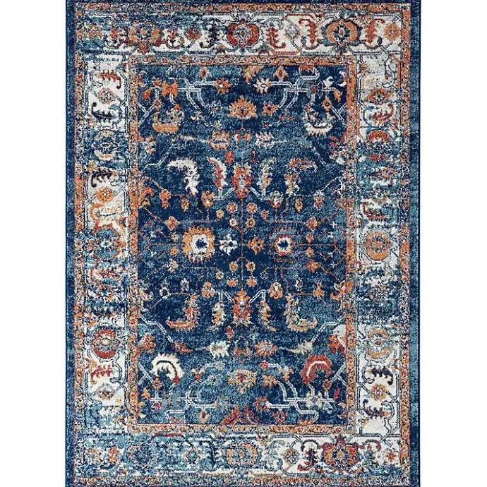 Outlet Kirklands Home Navy Bordered Pattern Area Rug, 7x9