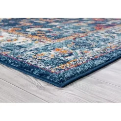 Outlet Kirklands Home Navy Bordered Pattern Area Rug, 7x9