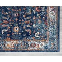Outlet Kirklands Home Navy Bordered Pattern Area Rug, 7x9