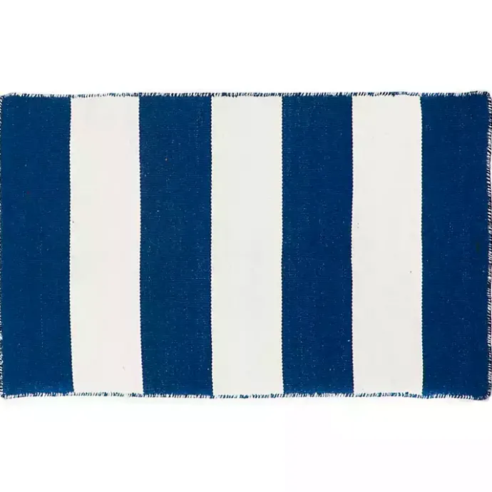 Sale Kirklands Home Navy Cabana Stripe Indoor/Outdoor Scatter Rug