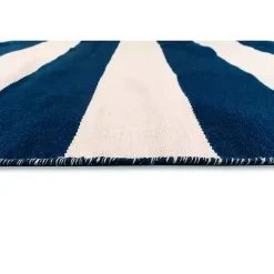 Sale Kirklands Home Navy Cabana Stripe Indoor/Outdoor Scatter Rug
