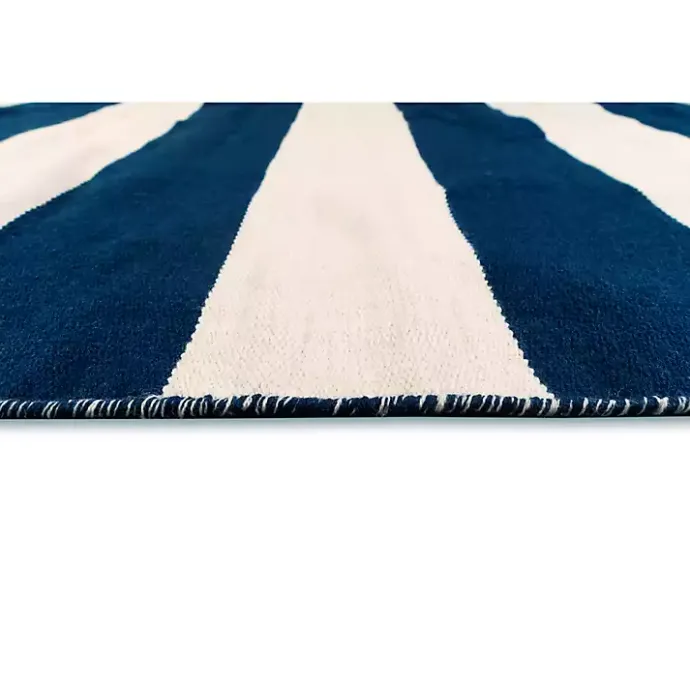 Sale Kirklands Home Navy Cabana Stripe Indoor/Outdoor Scatter Rug