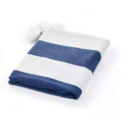 Sale Kirklands Home Navy Cabana Stripe Tassel Throw