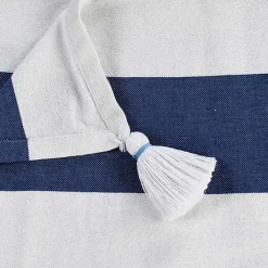 Sale Kirklands Home Navy Cabana Stripe Tassel Throw