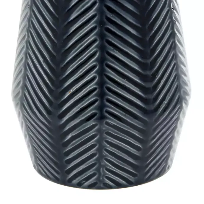Hot Kirklands Home Navy Carved Chevron Ceramic Vases, Set of 2 Blue