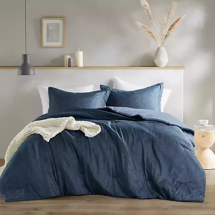 Hot Kirklands Home Navy Chambray 3-pc. Full/Queen Comforter Set Blue