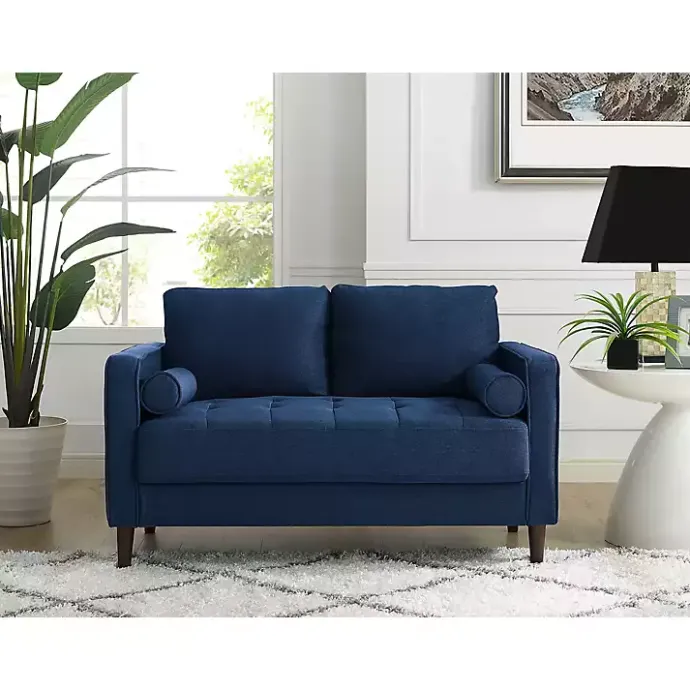 Sale Kirklands Home Navy Chelsea Modern Loveseat Blue