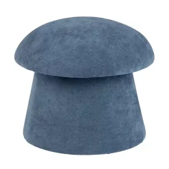 Kirklands Home Navy Chenille Mushroom Storage Ottoman Blue