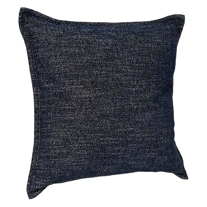 Best Kirklands Home Navy Chenille Texture Flange Pillow, 22 in. Blue