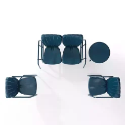 Clearance Kirklands Home Navy Clamshell 4-pc. Outdoor Furniture Set Blue