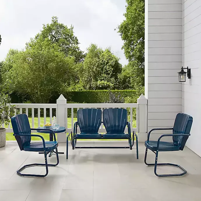 Clearance Kirklands Home Navy Clamshell 4-pc. Outdoor Furniture Set Blue