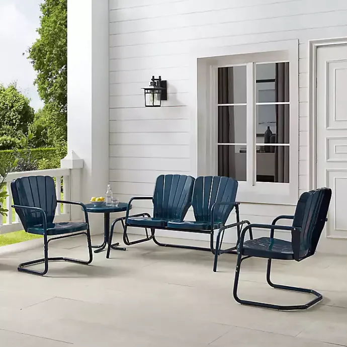Clearance Kirklands Home Navy Clamshell 4-pc. Outdoor Furniture Set Blue