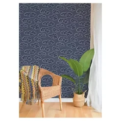Discount Kirklands Home Navy Cloudy Skies Peel & Stick Wallpaper Blue