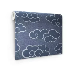 Discount Kirklands Home Navy Cloudy Skies Peel & Stick Wallpaper Blue