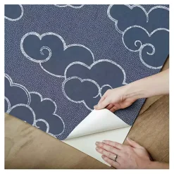 Discount Kirklands Home Navy Cloudy Skies Peel & Stick Wallpaper Blue
