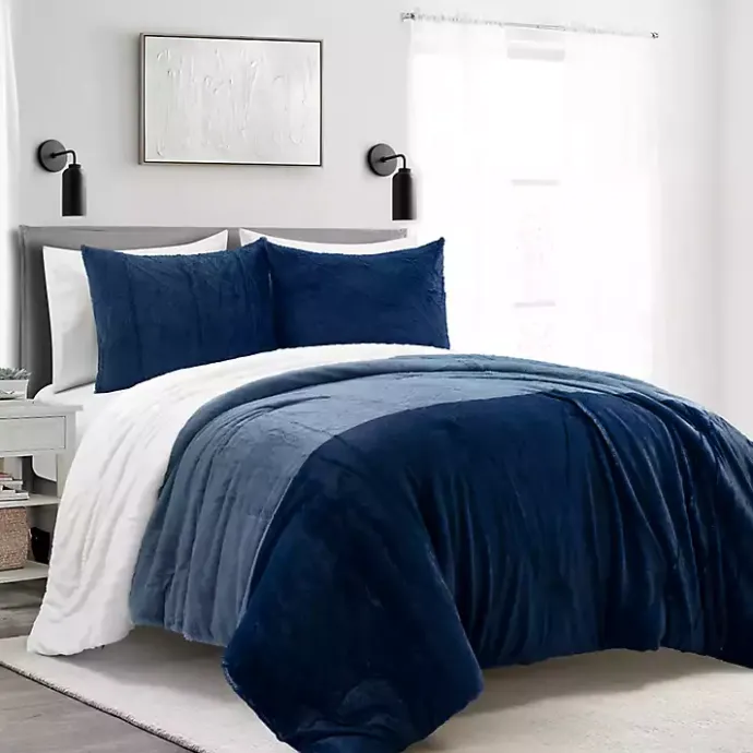 Sale Kirklands Home Navy Color Block 3-pc. Full/Queen Comforter Set Blue