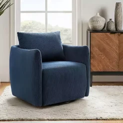 Hot Kirklands Home Navy Corduroy Swivel Accent Chair Blue