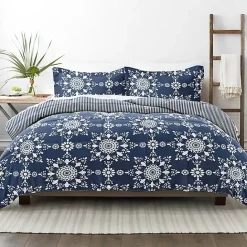 Outlet Kirklands Home Navy Daisy Medallion King 3-pc. Comforter Set Blue